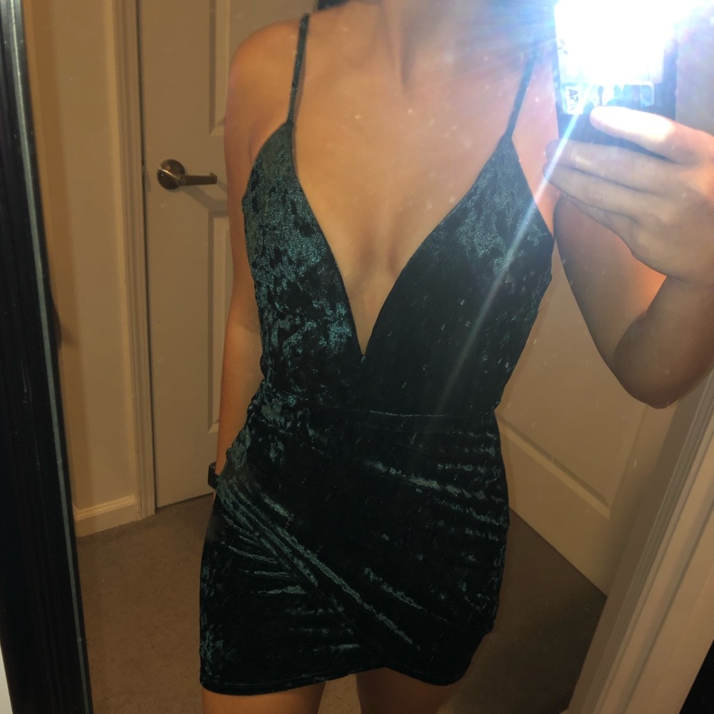 Velvet green dress